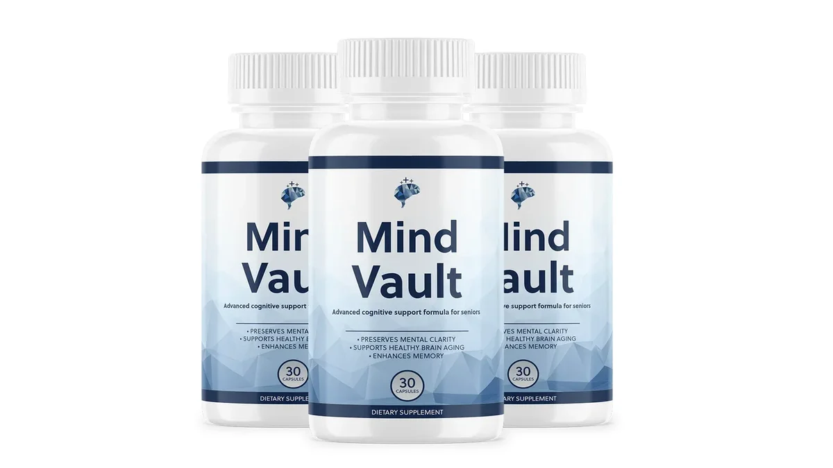 MindVault memory and focus support supplement bottle